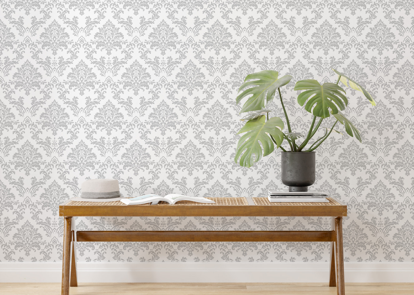 Seamless Texture Repeat Pattern Damask Wallpaper For Walls