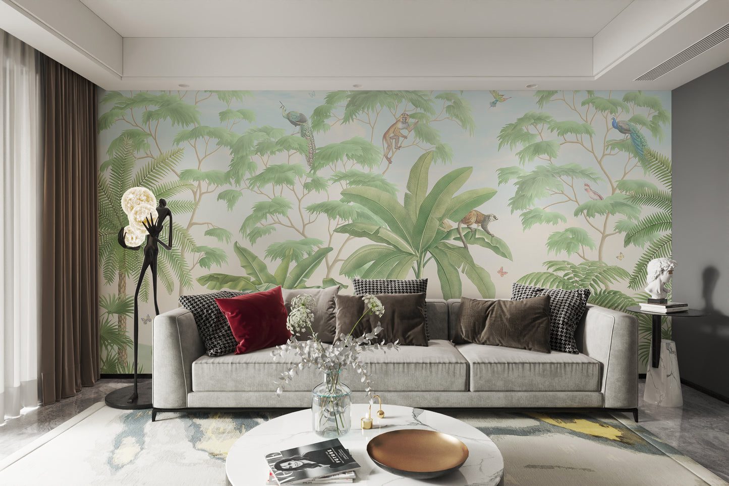 Tropical Jungle Wildlife Mural