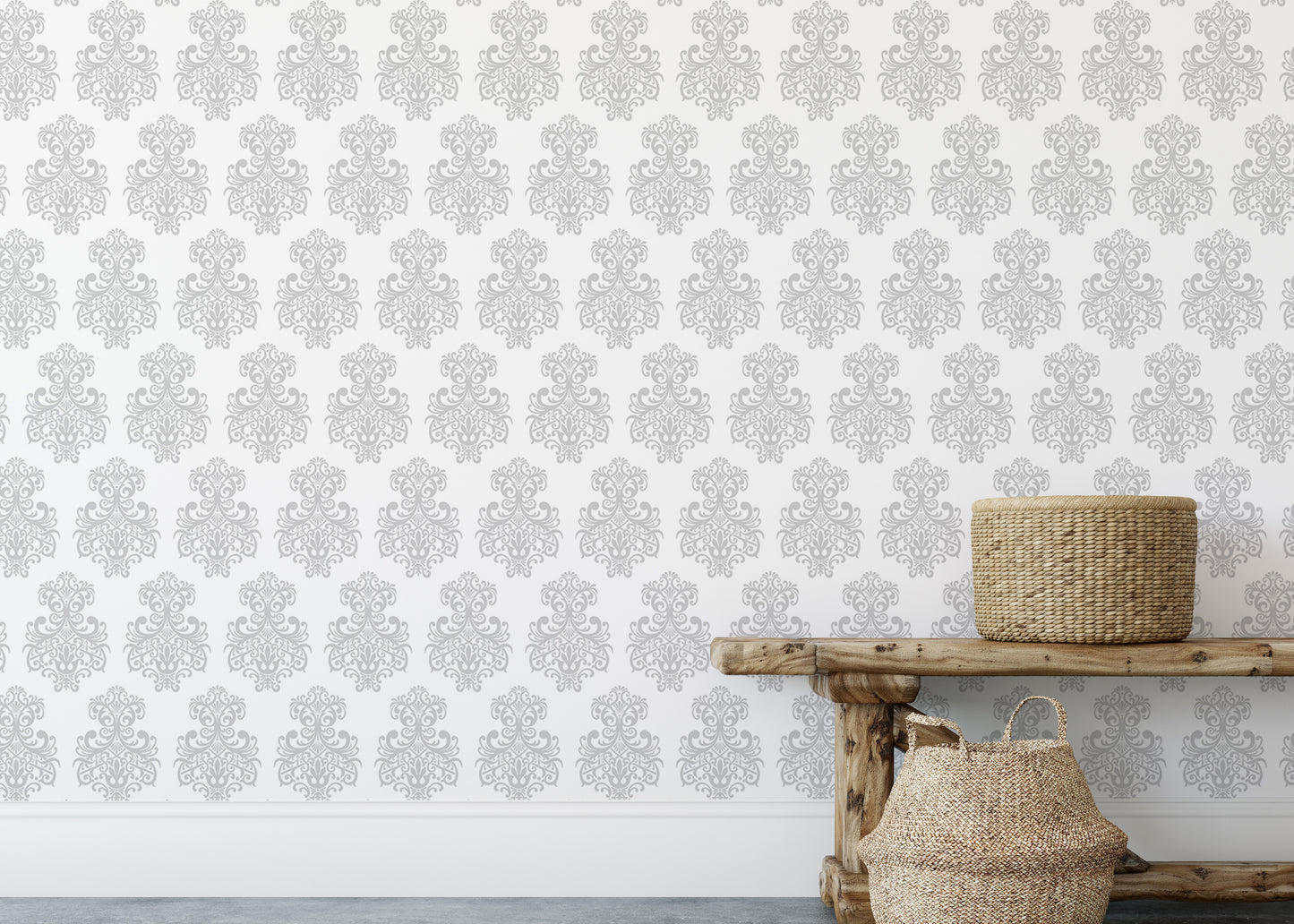 Damask Textured Repeat Pattern Removable Wallpaper