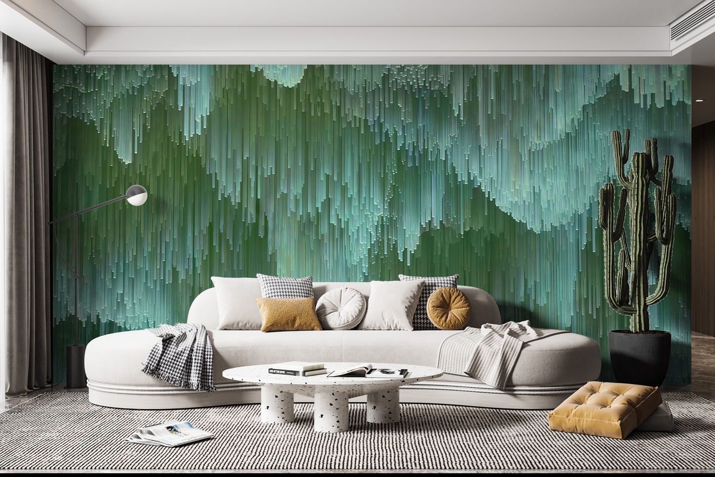 Contemporary green crystal mural for a stylish interior look
