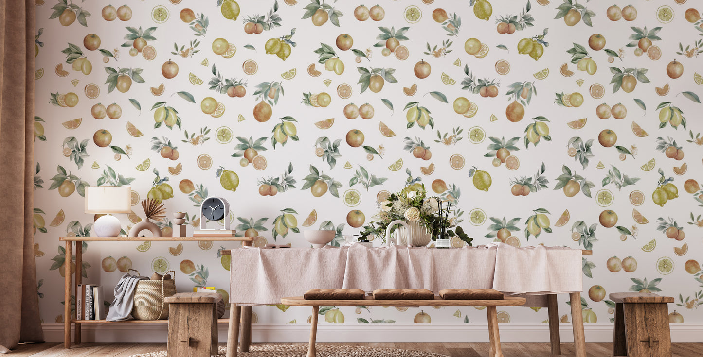 Juicy Lime Slices Wallpaper Mural