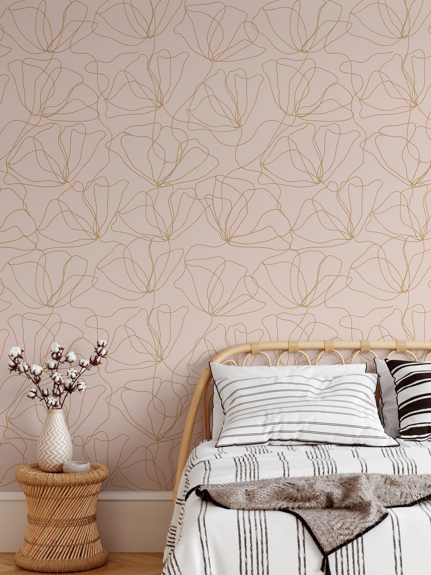 Floral Abstract Delicate Pastel Color Pattern Wallpaper