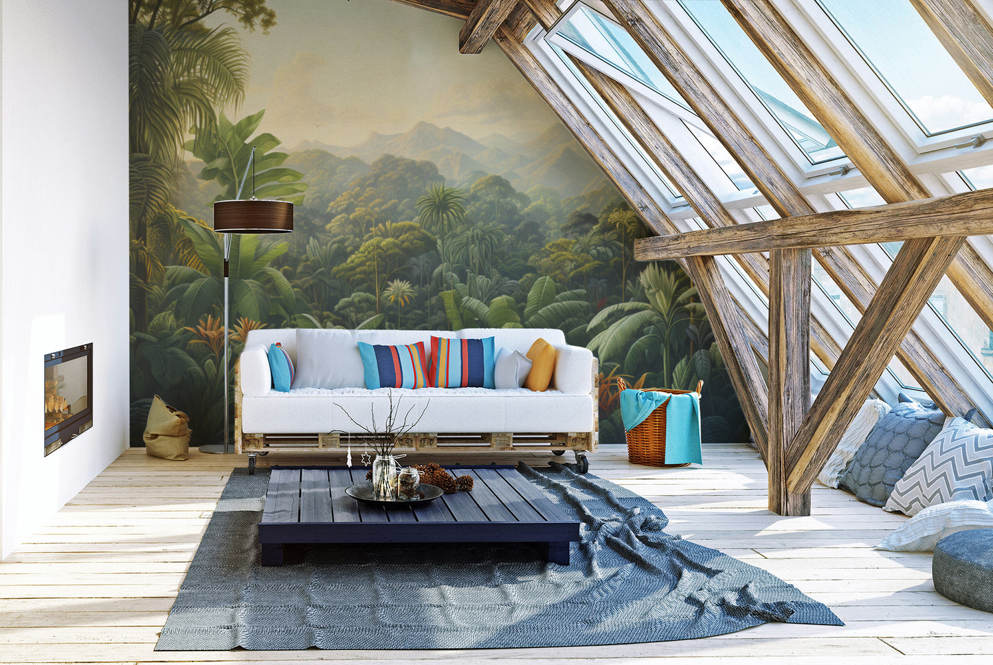 Tropical rainforest wallpaper for an exotic room vibe
