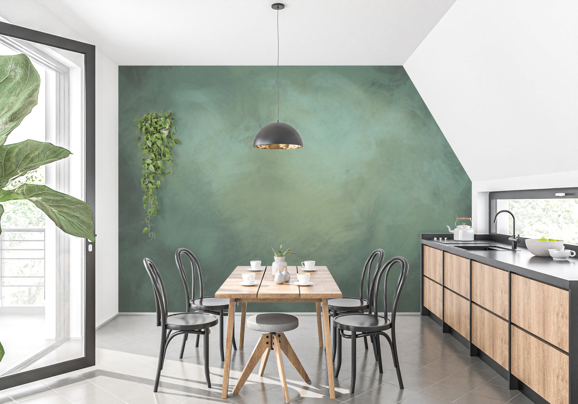 Textured forest wall mural for cozy spaces
