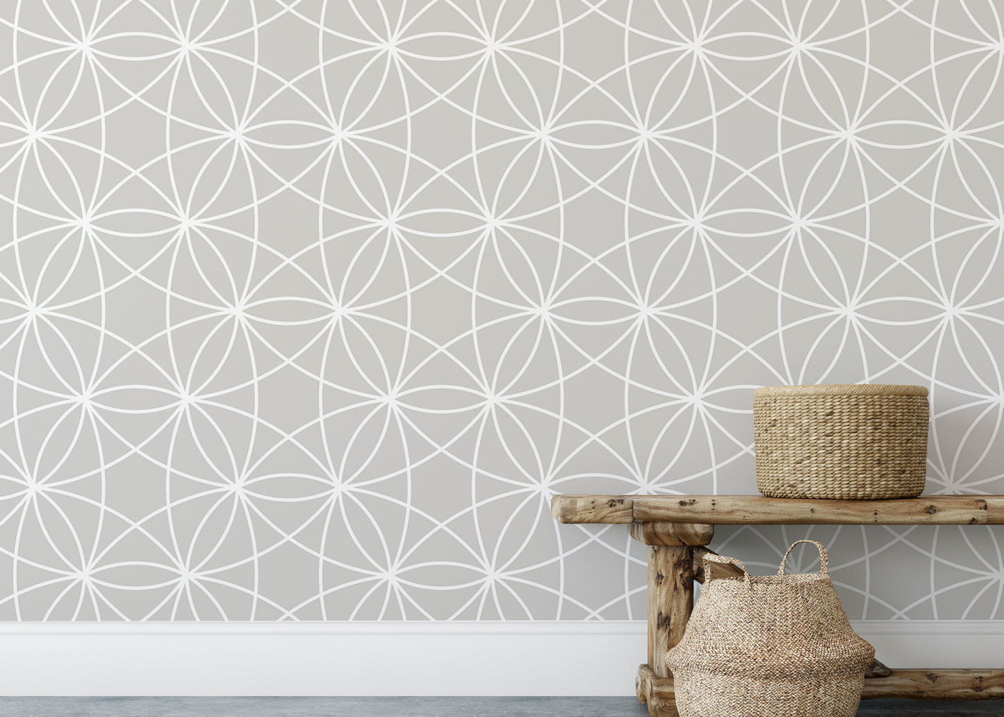 Modern Style Geometric Repeat Pattern Wallpaper