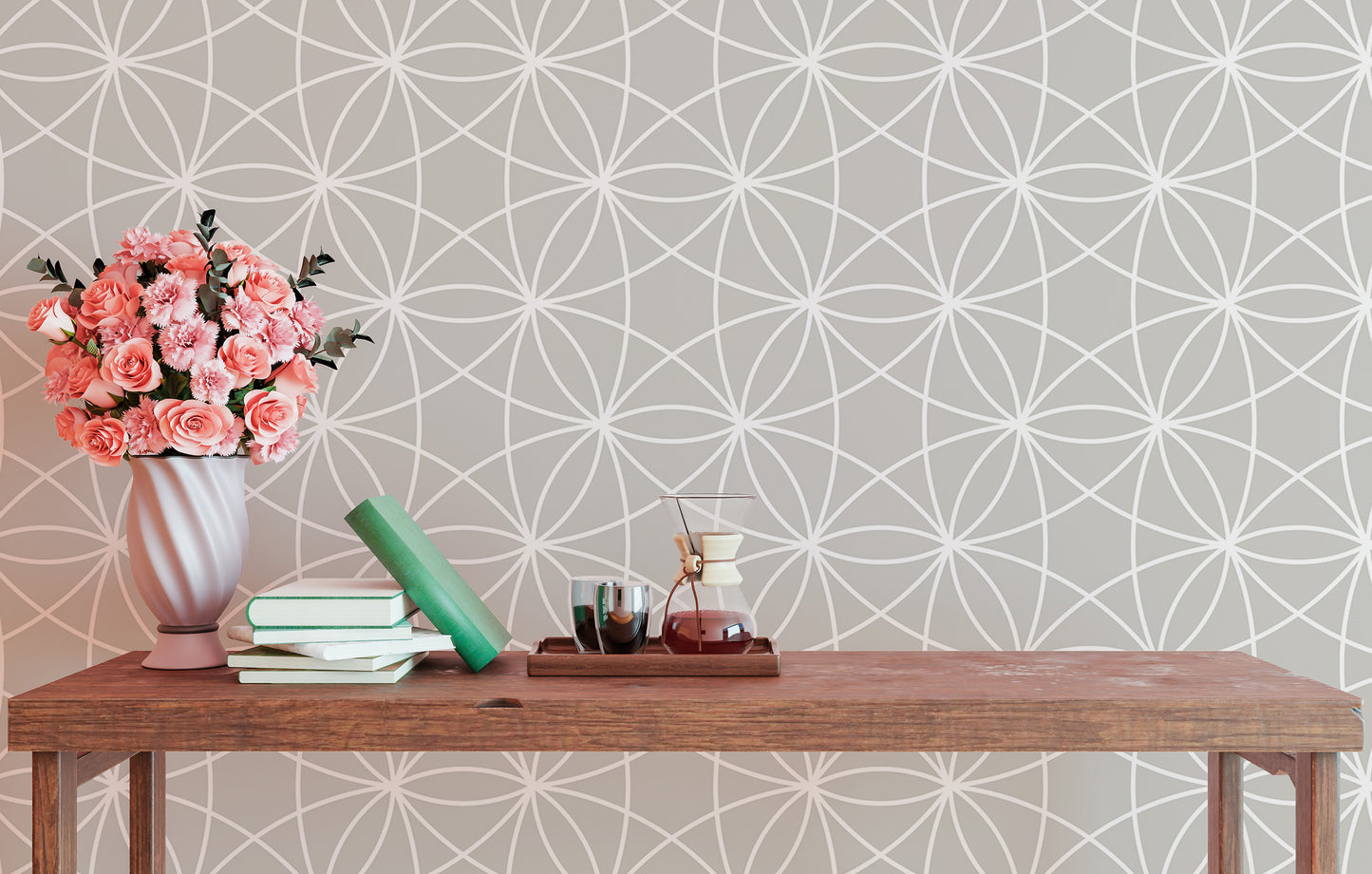 Modern Style Geometric Repeat Pattern Wallpaper