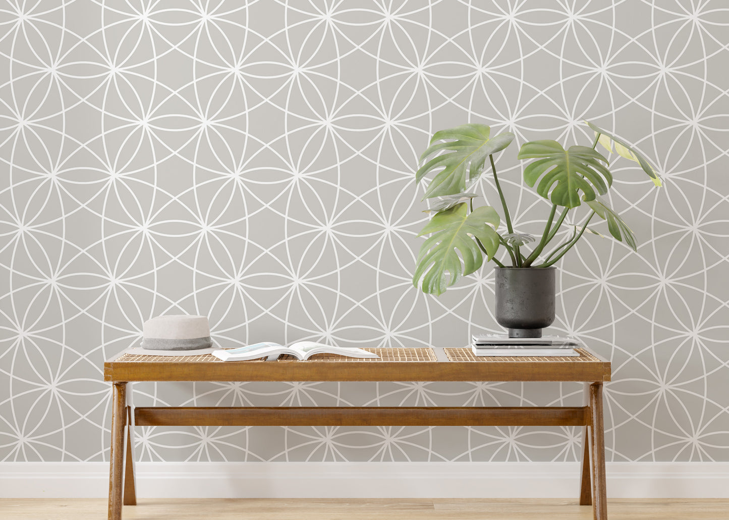 Modern Style Geometric Repeat Pattern Wallpaper