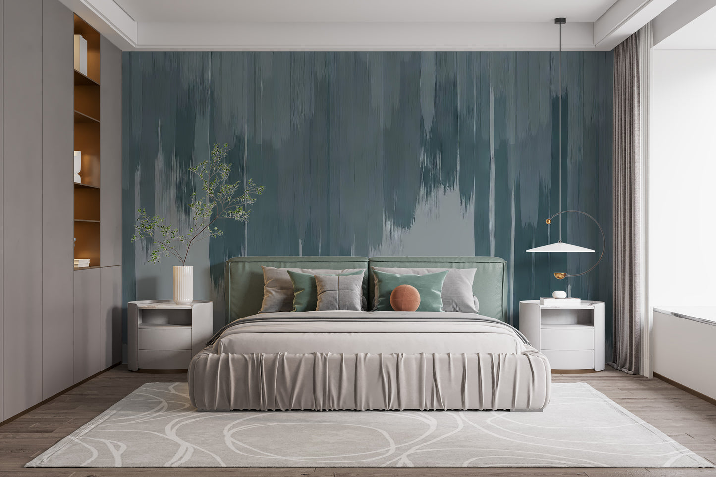 Blue Fade Abstract Wall Mural