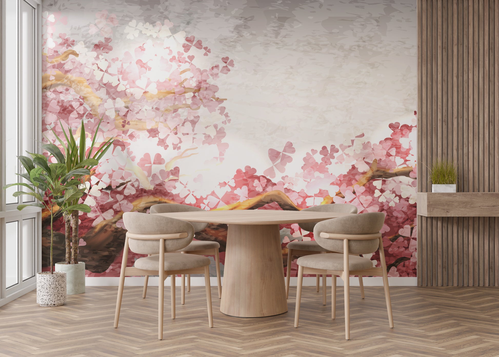 Floral Sakura wallpaper mural elegance
