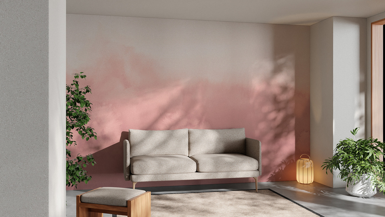 Watercolor pink ombre wallpaper with soft gradient tones
