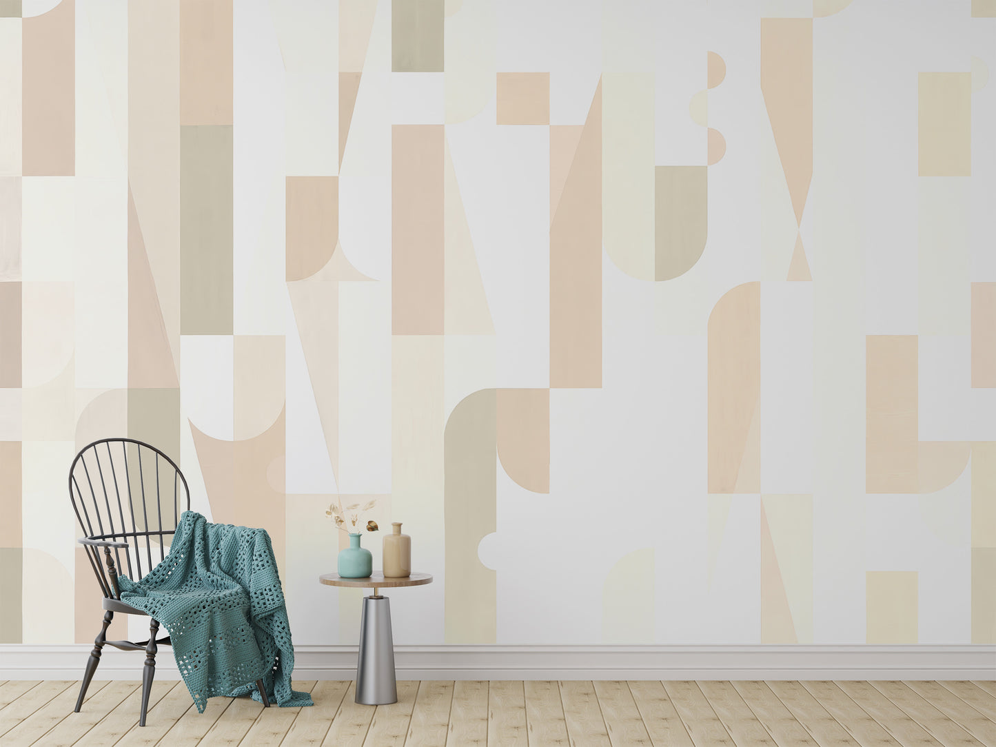 Geometric Sepia Wall Mural