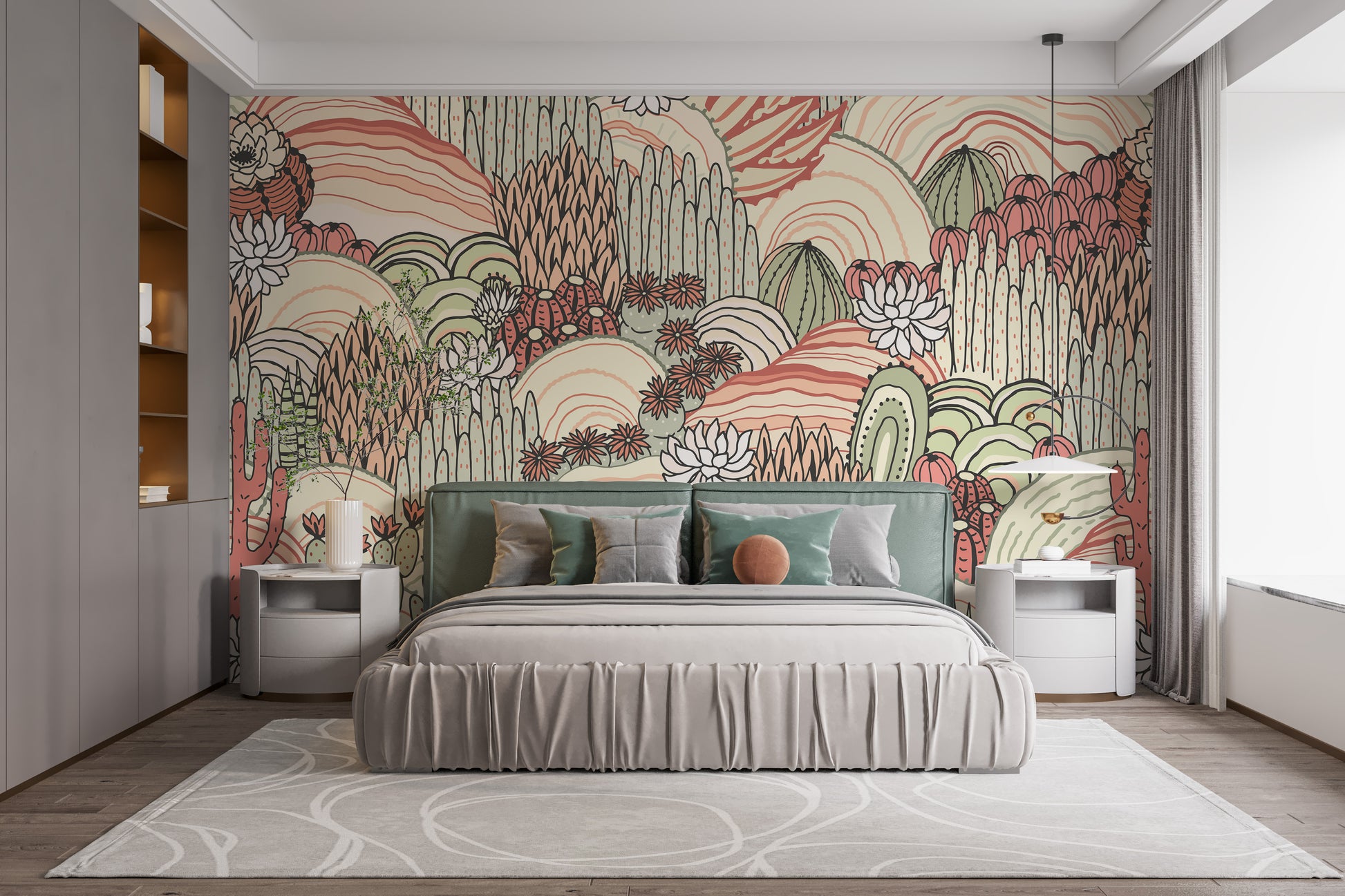 Peel-and-stick tropical wallpaper mural
