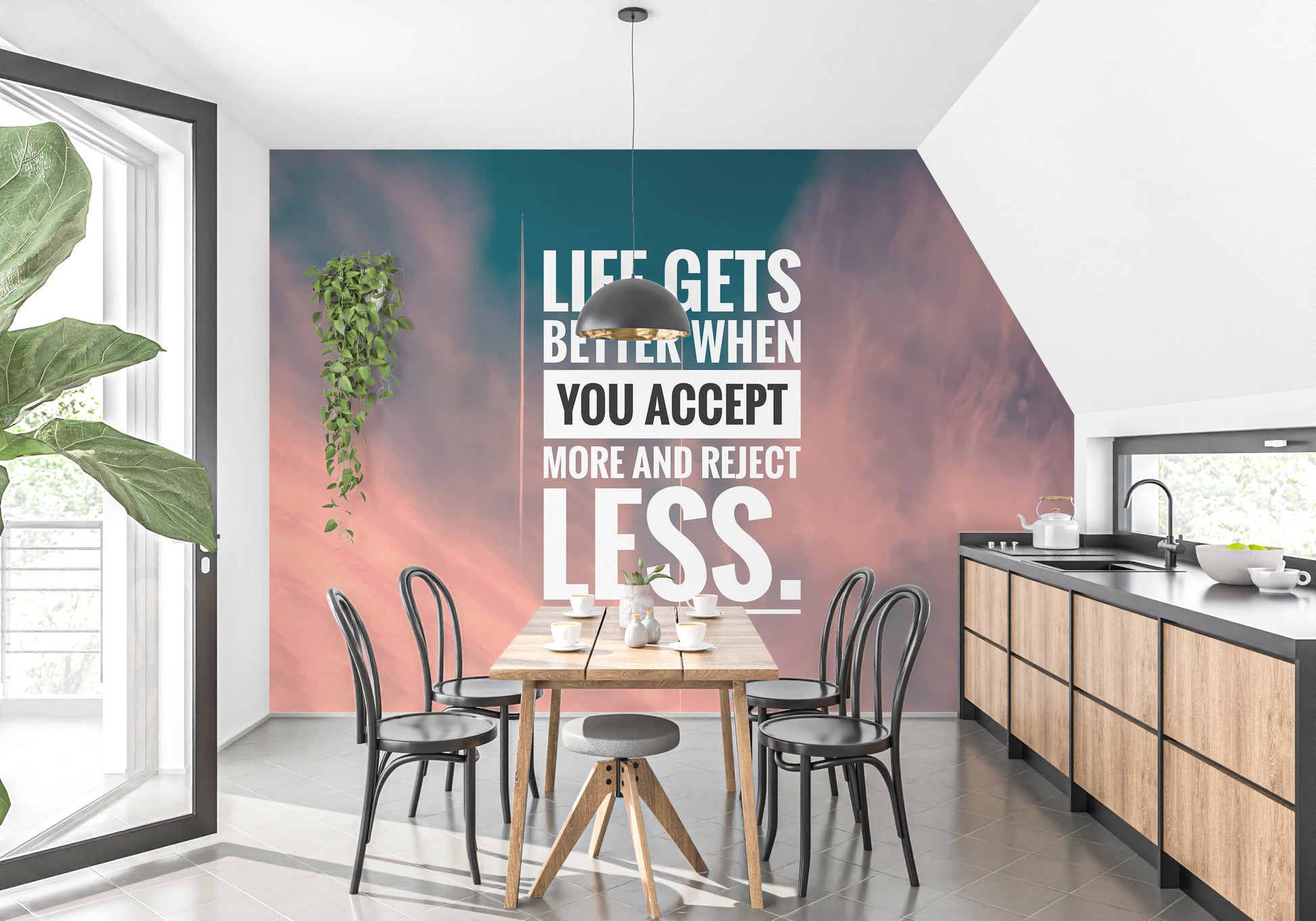 Motivational quotes mural for office spaces
