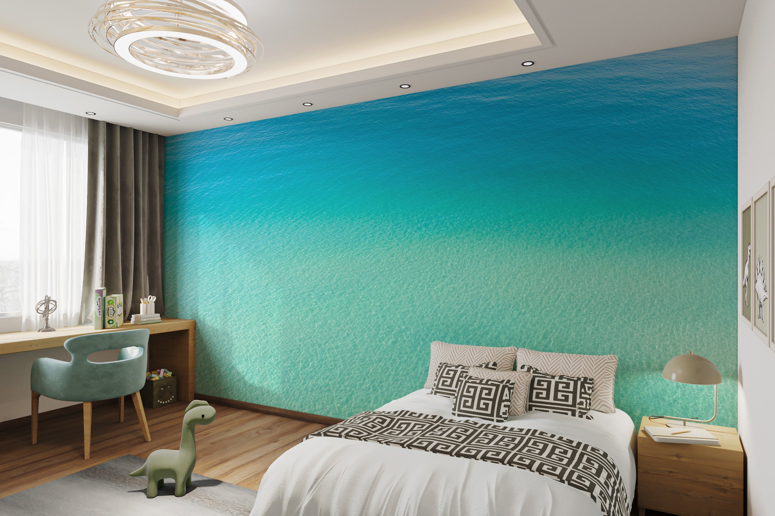 Aqua blue sea wallpaper with a refreshing look
