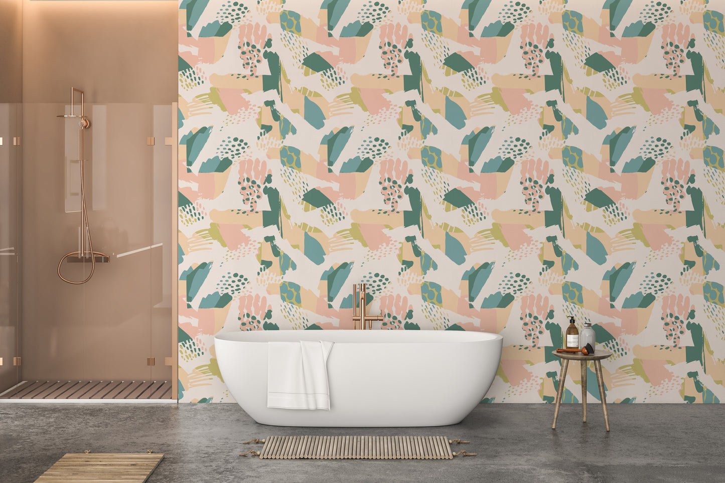 Modern pastel design wallpaper mural
