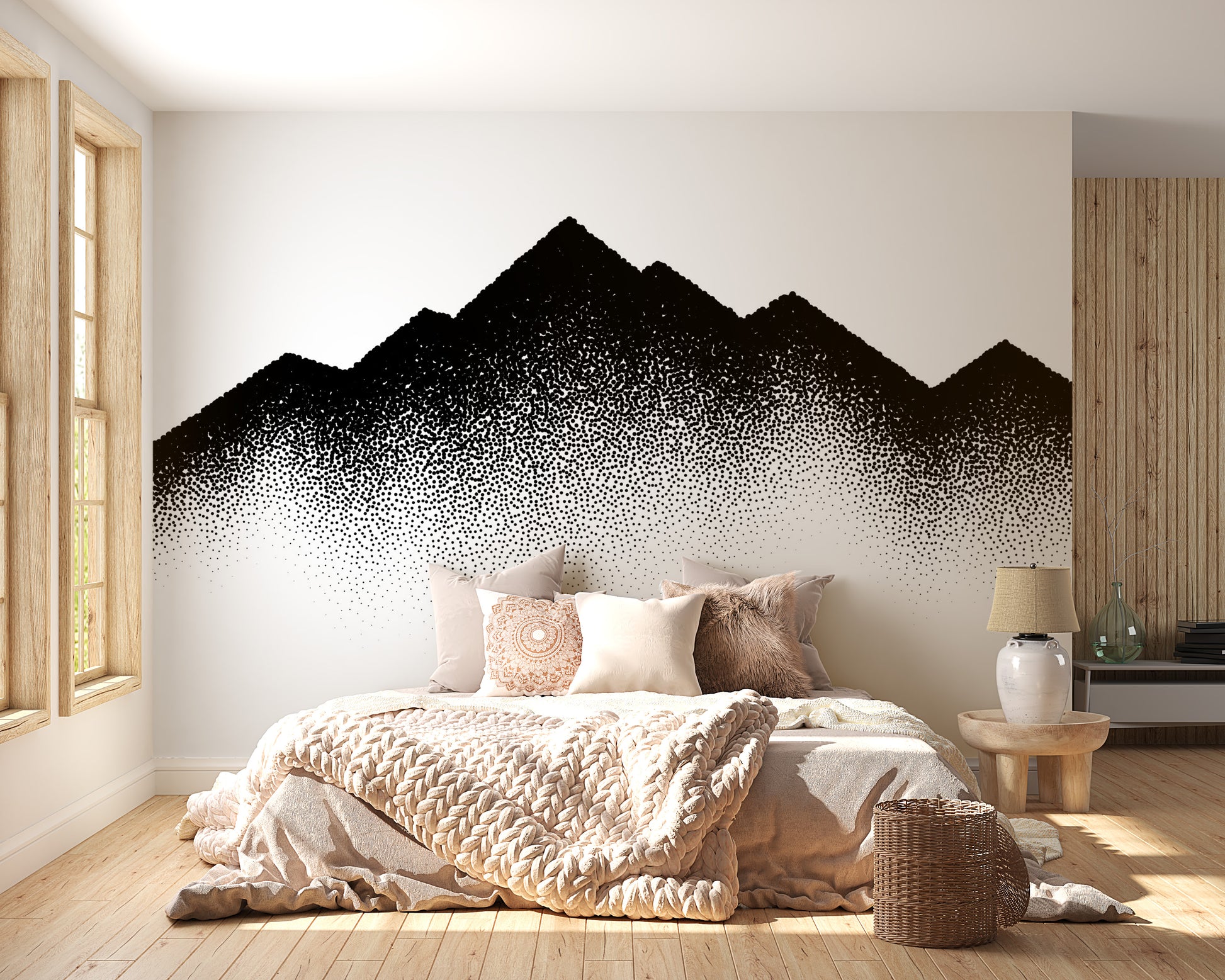 Nature's dotted design wallpaper mural
