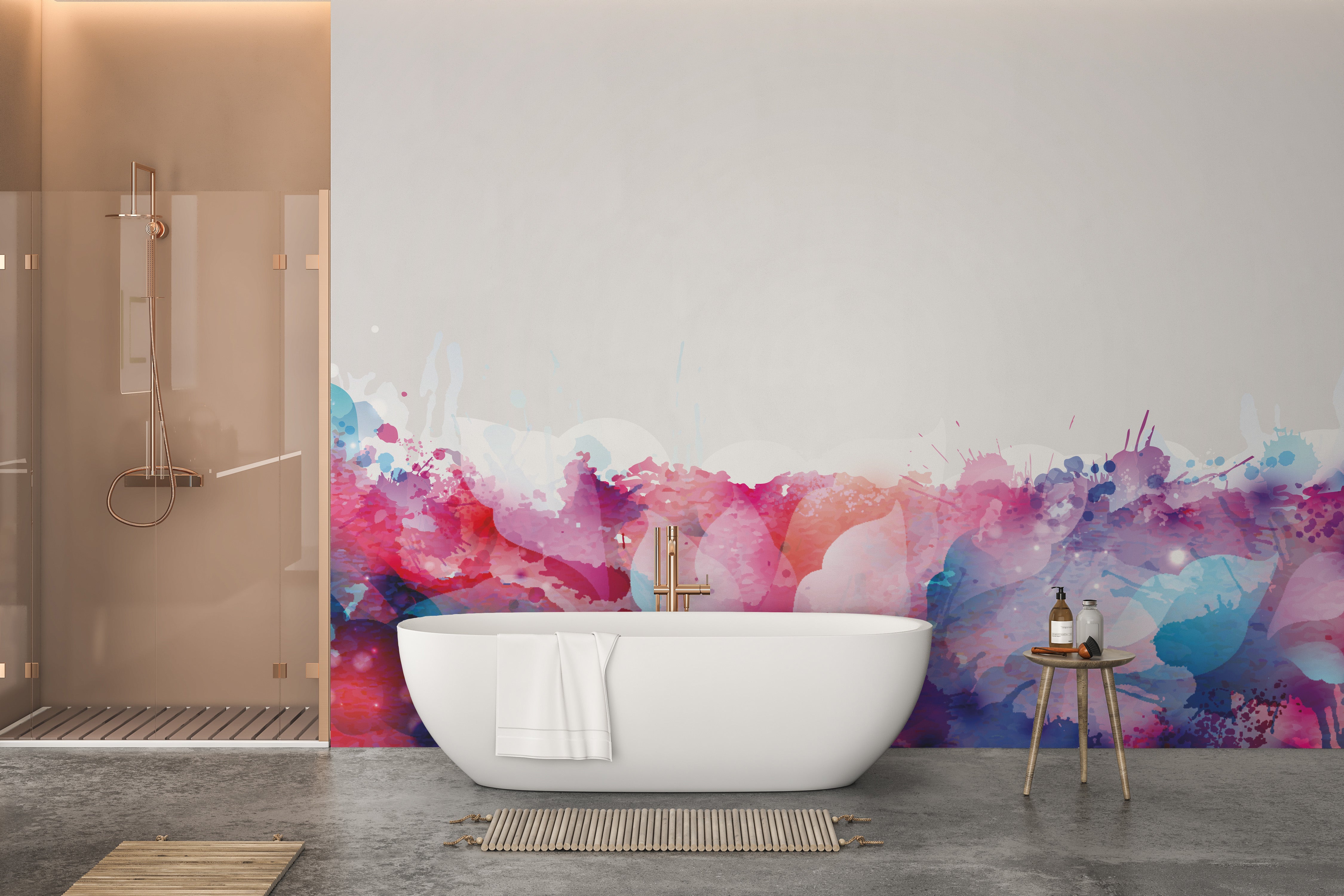 Unique watercolor brushstroke mural wallpaper

