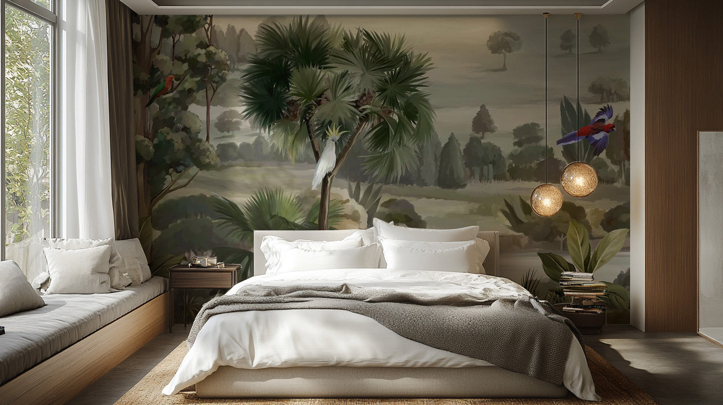 Tropical Birds Jungle Wall Mural