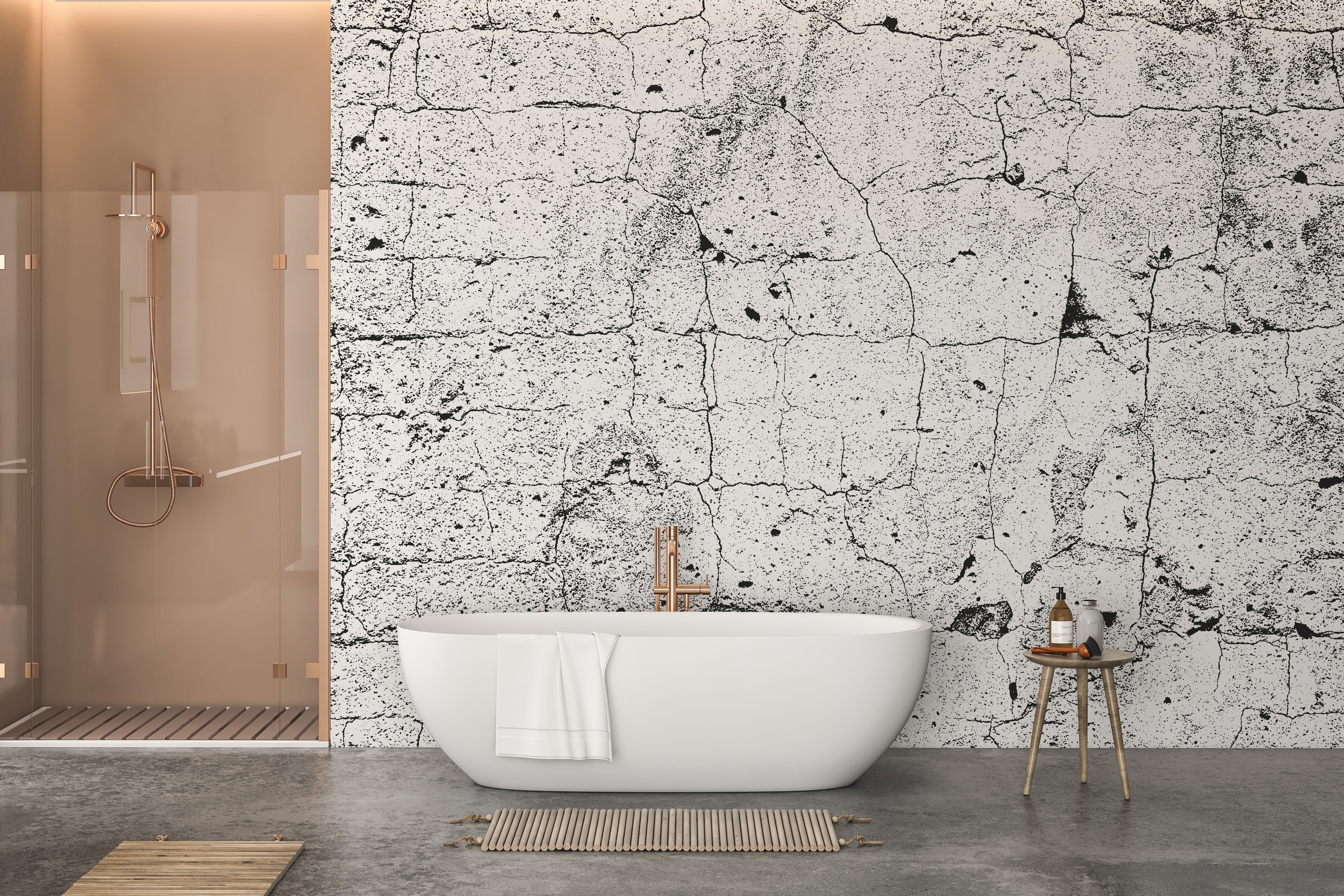 Grunge texture cracked concrete wallpaper mural
