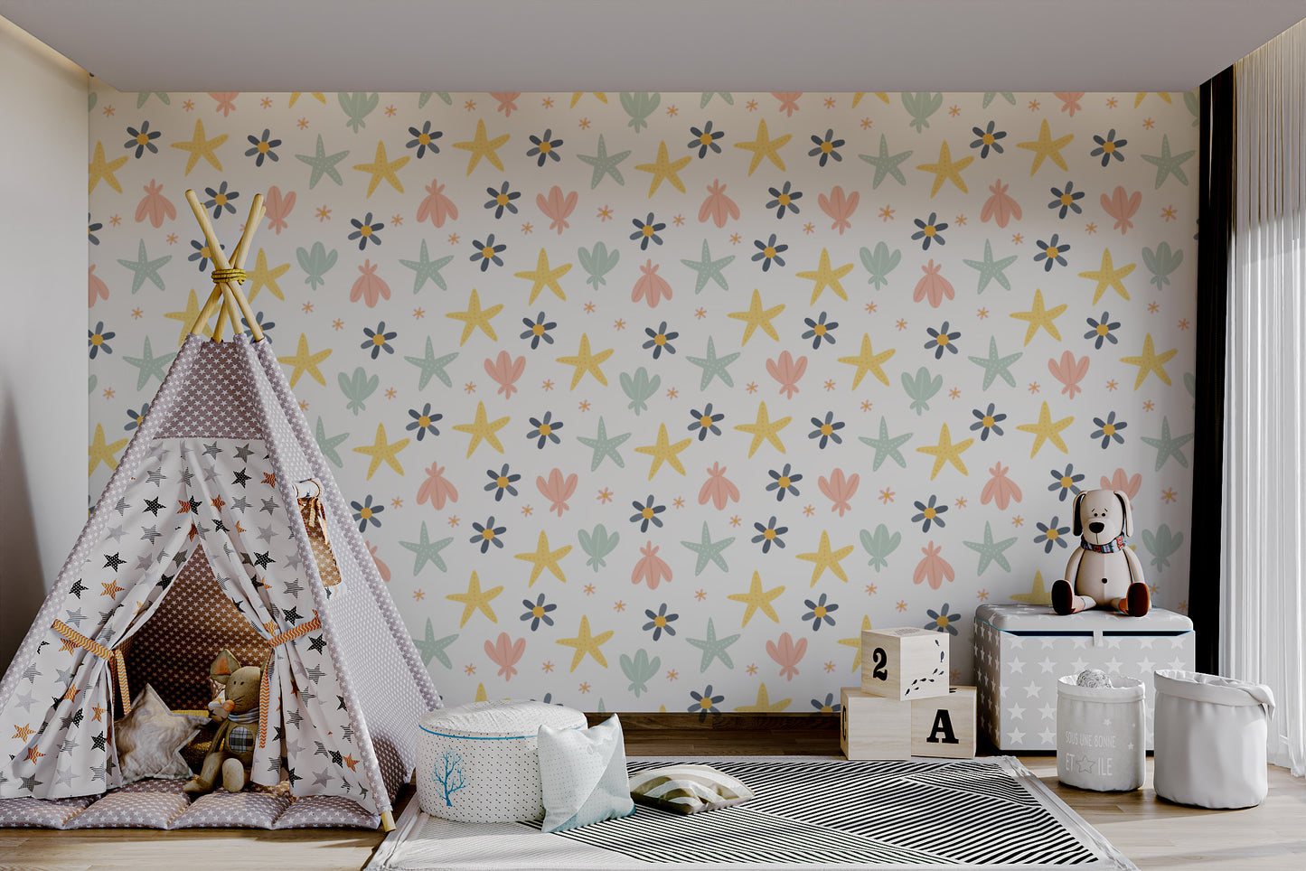 Pastel Starfish Wallpaper Mural