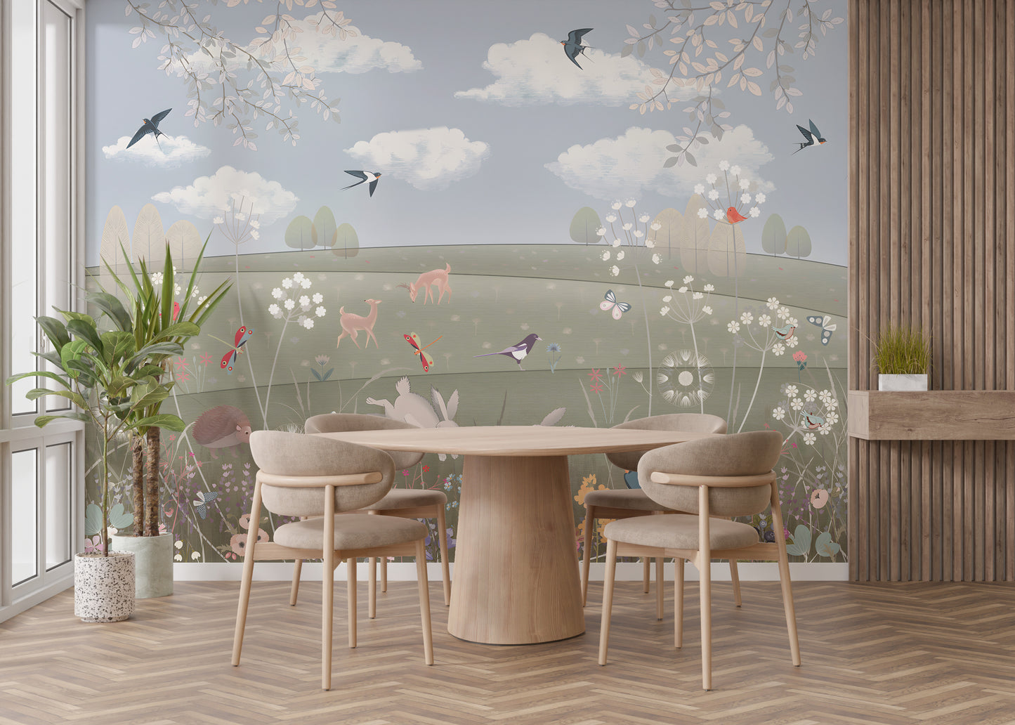 Whimsical Wonders Storybook Meadow Mural