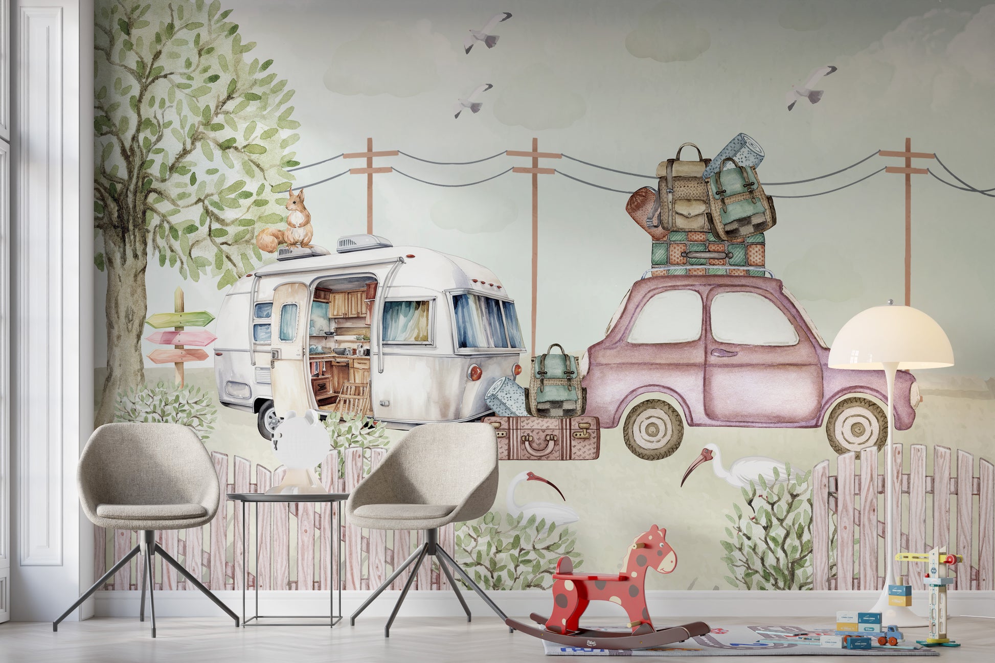 Vintage Road Trip Wallpaper Mural