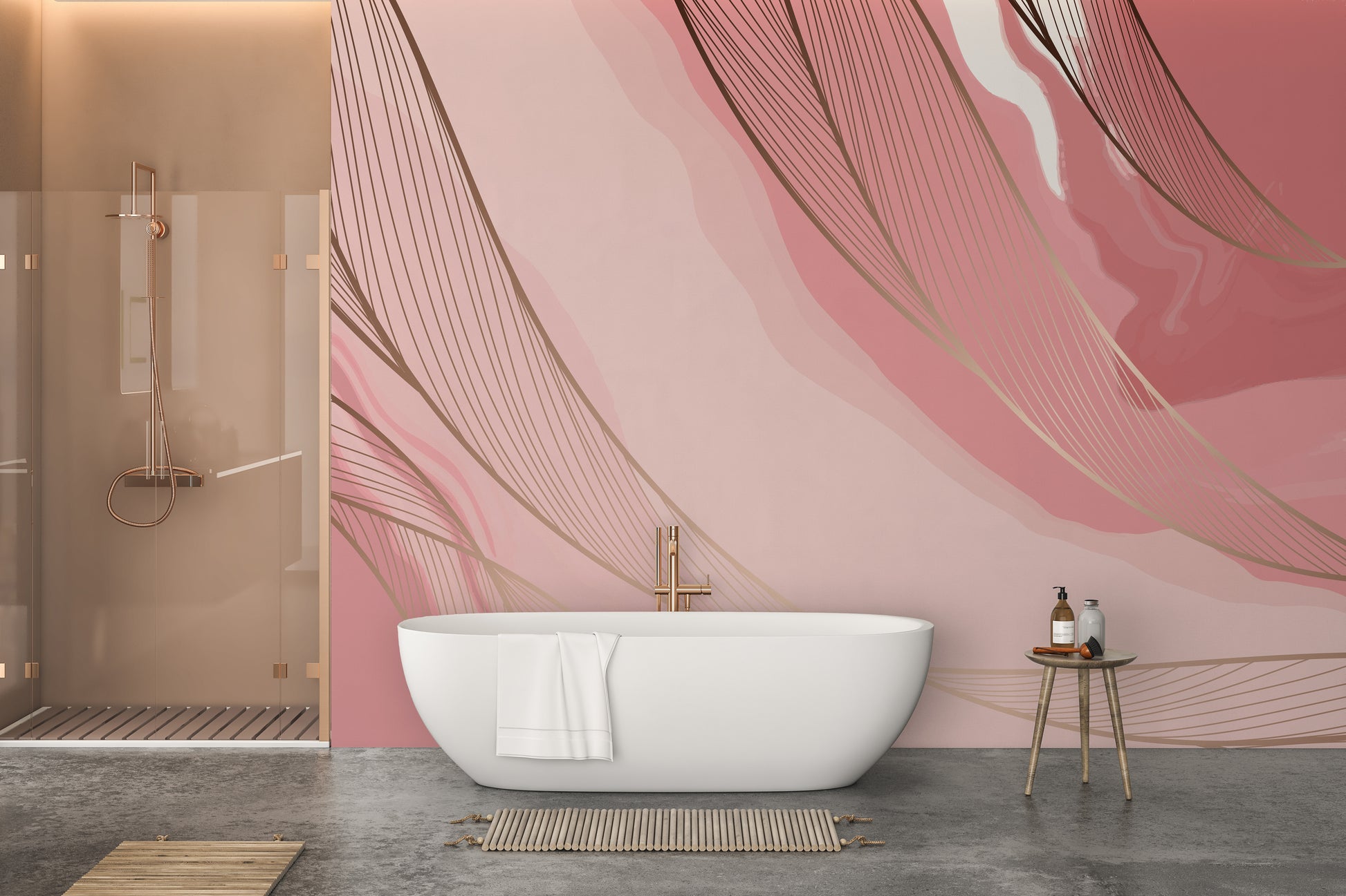 Blush marble wallpaper with luxury appeal
