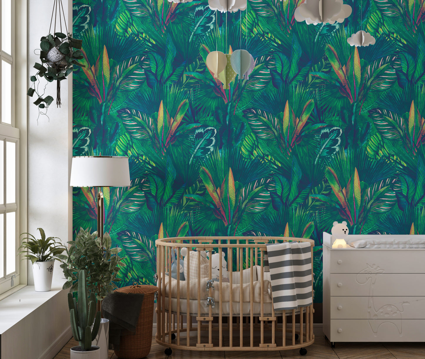 Hand Drawn Watercolor Tropical Leaves Wallpaper