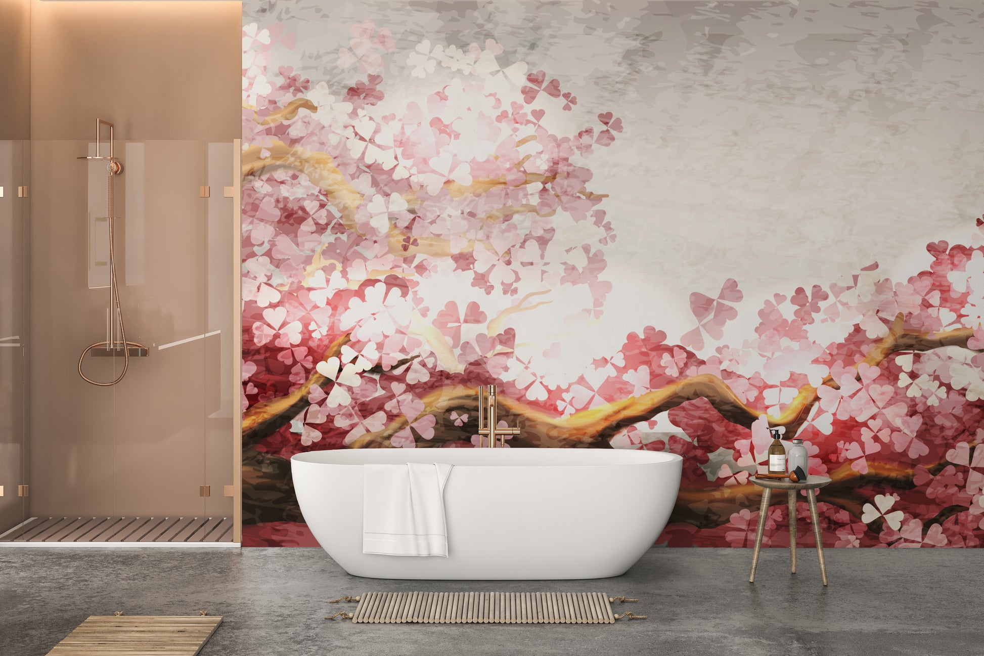 Stylish cherry blossom wallpaper mural
