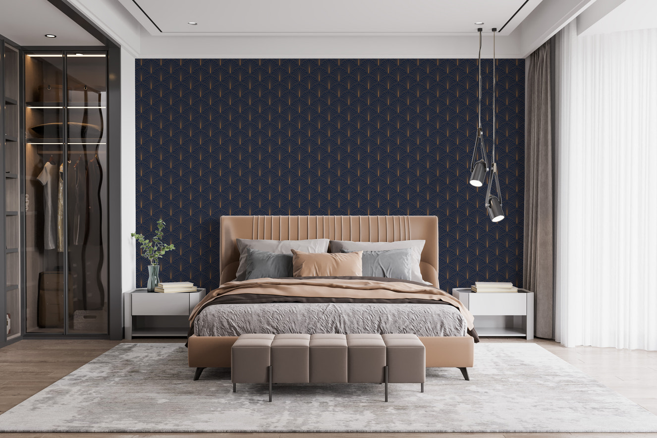 Luxurious Art Deco patterned mural wallpaper
