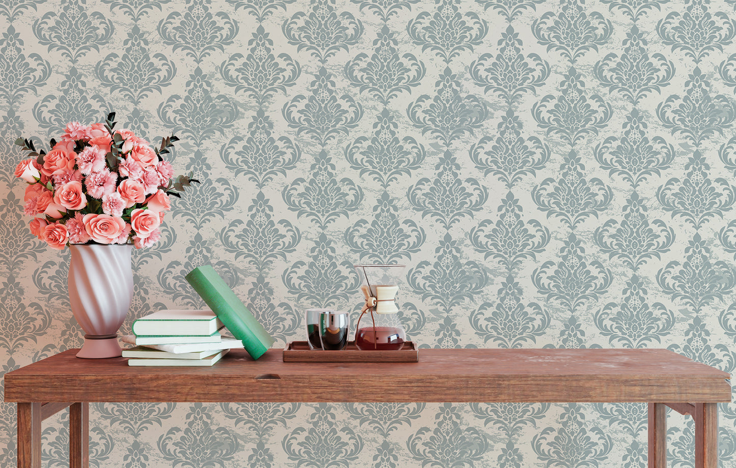 Beautiful Old Fashioned Damask Wallpaper For Walls