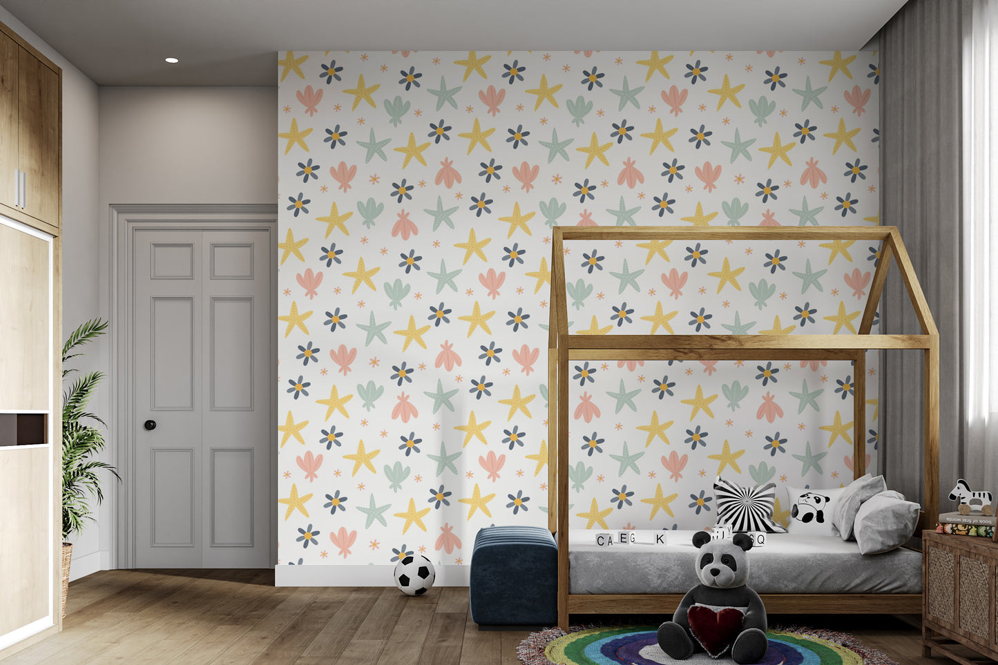 Pastel Starfish Wallpaper Mural