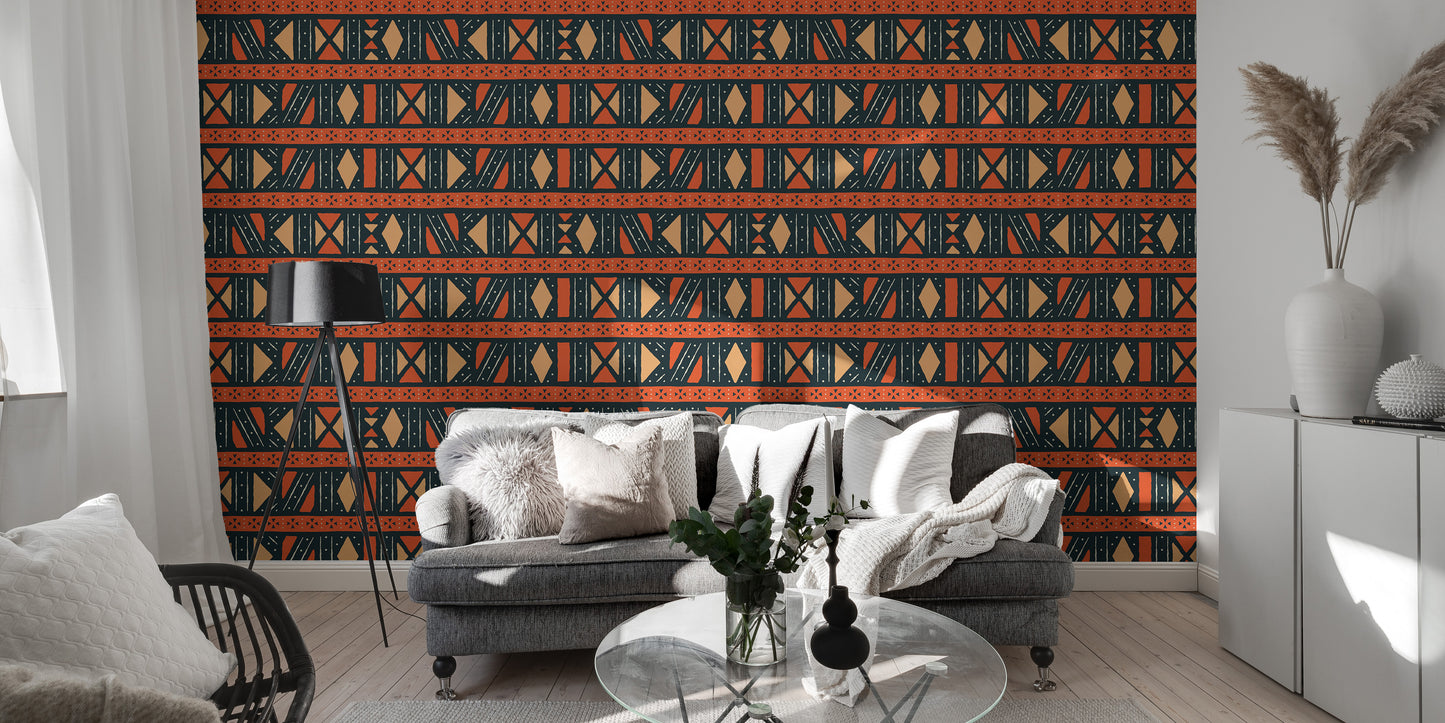 Geometric Africa Tribal Art Ethnic Seamless Pattern Wallpaper