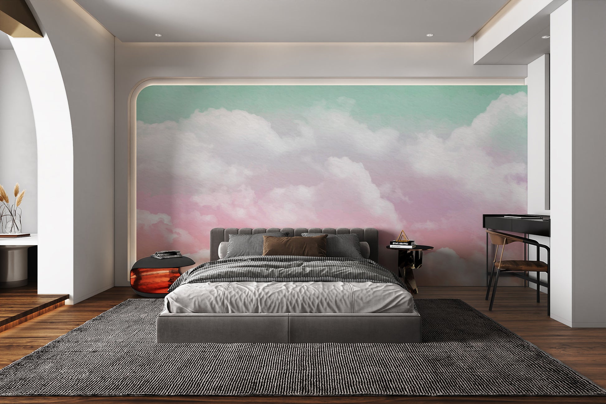 Dreamy pastel sky watercolor wallpaper for walls
