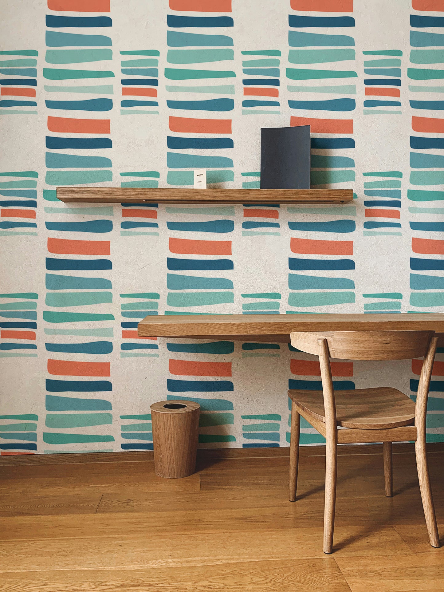 Hand Drawn Textured Maritime Stripes Colorful Wallpaper