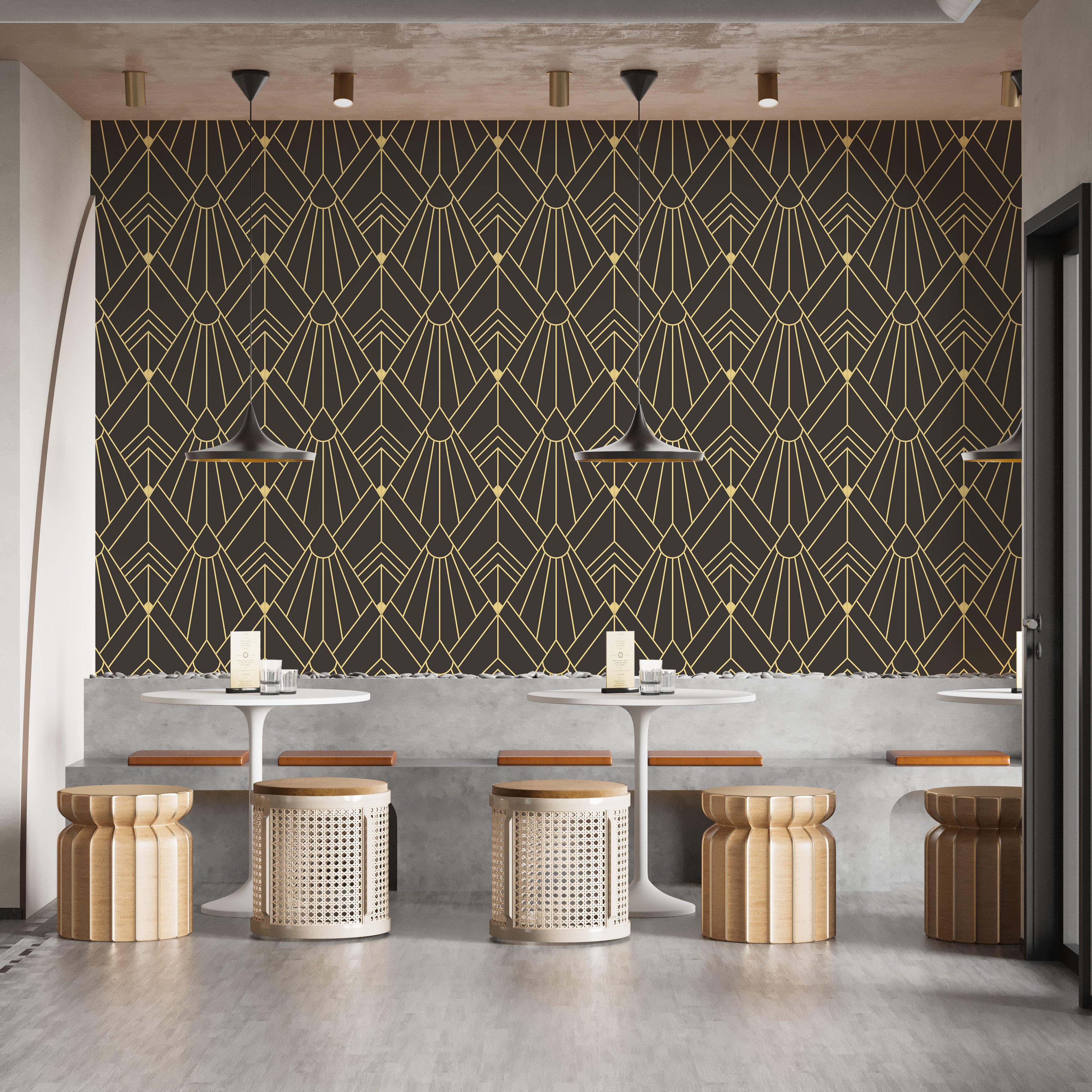 Modern gold pattern wallpaper for stylish walls



