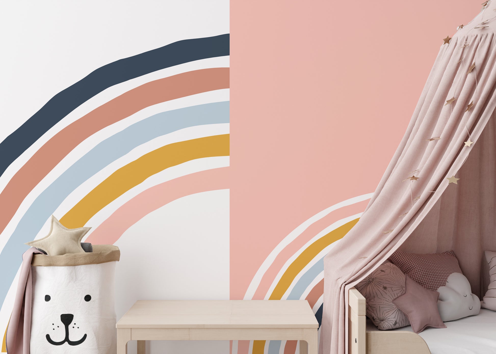 Removable multicolor striped wall art
