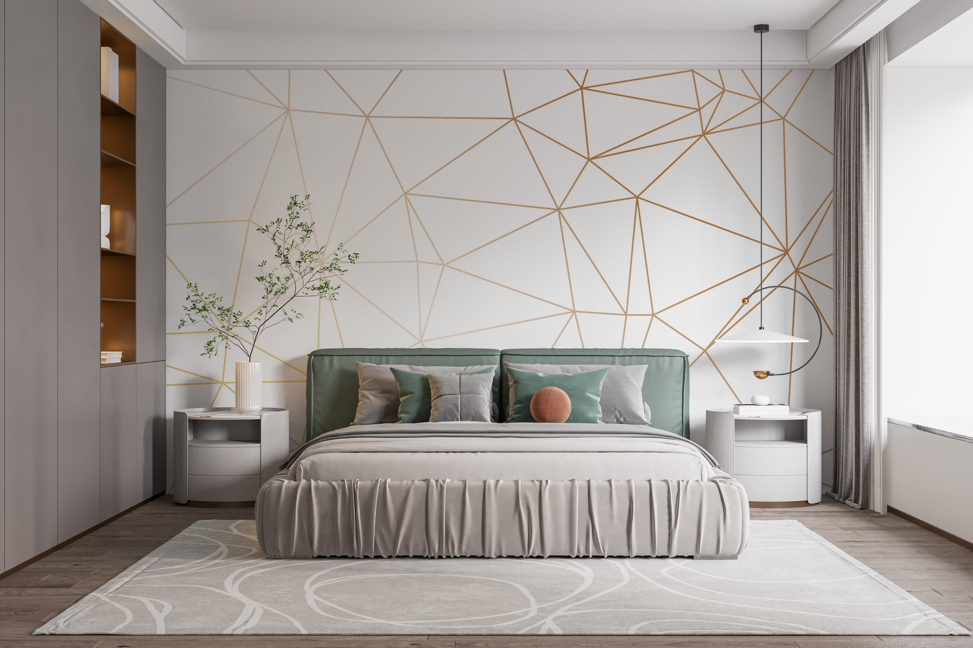 Shimmering polygonal wallpaper with elegance
