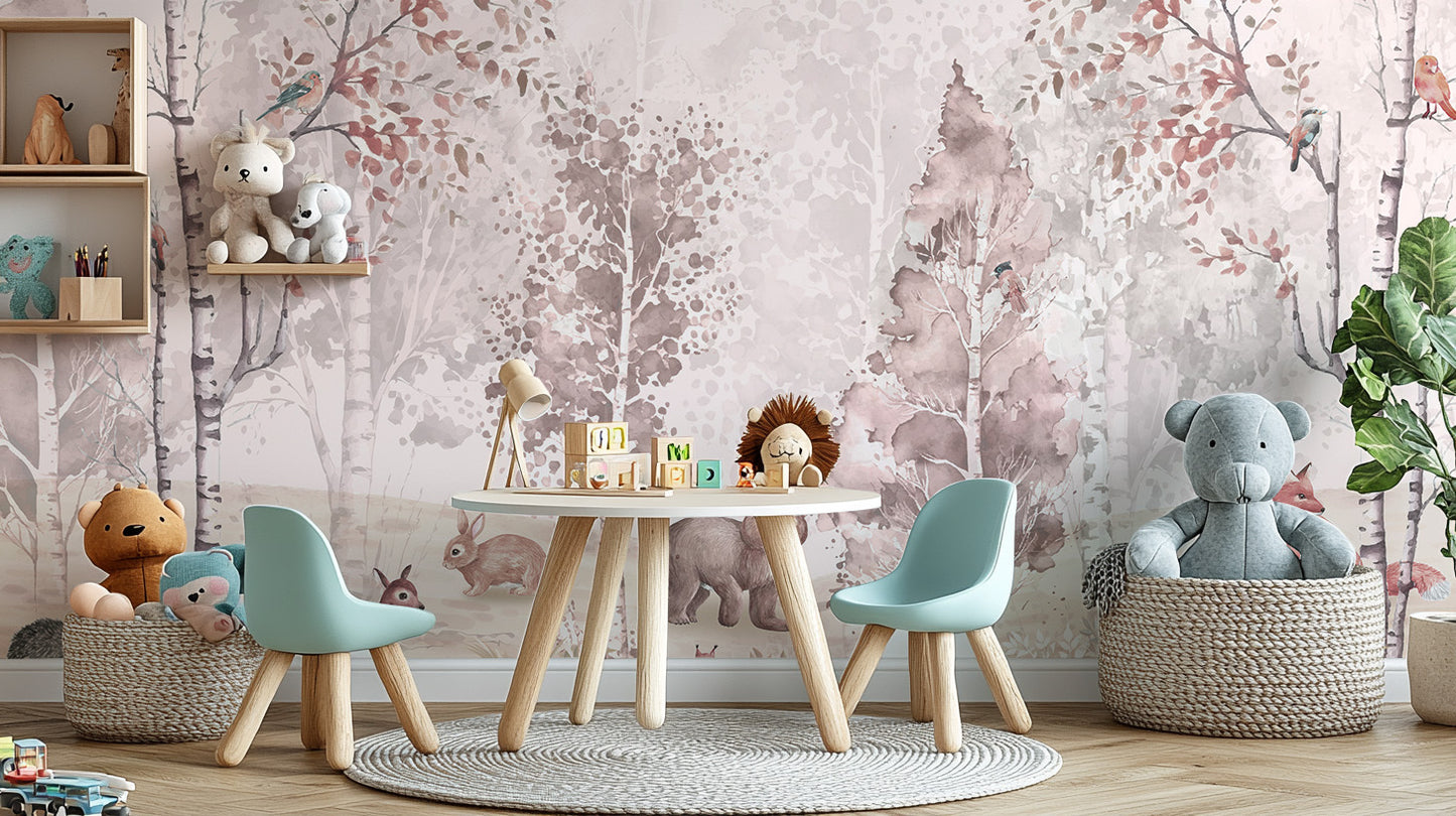 Playful Forest Animals Wallpaper Mural