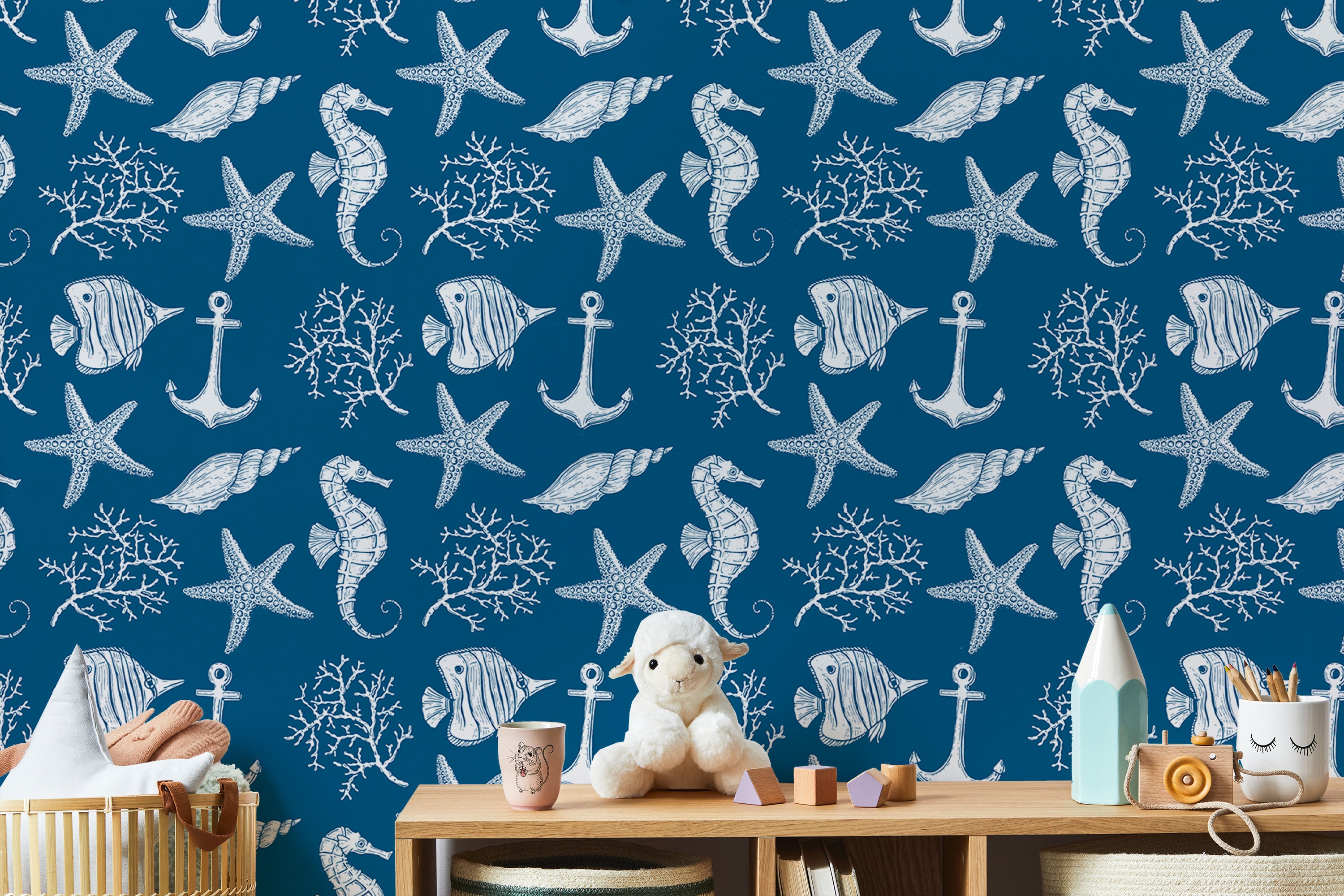 Sea style wallpaper showcasing vibrant underwater creatures