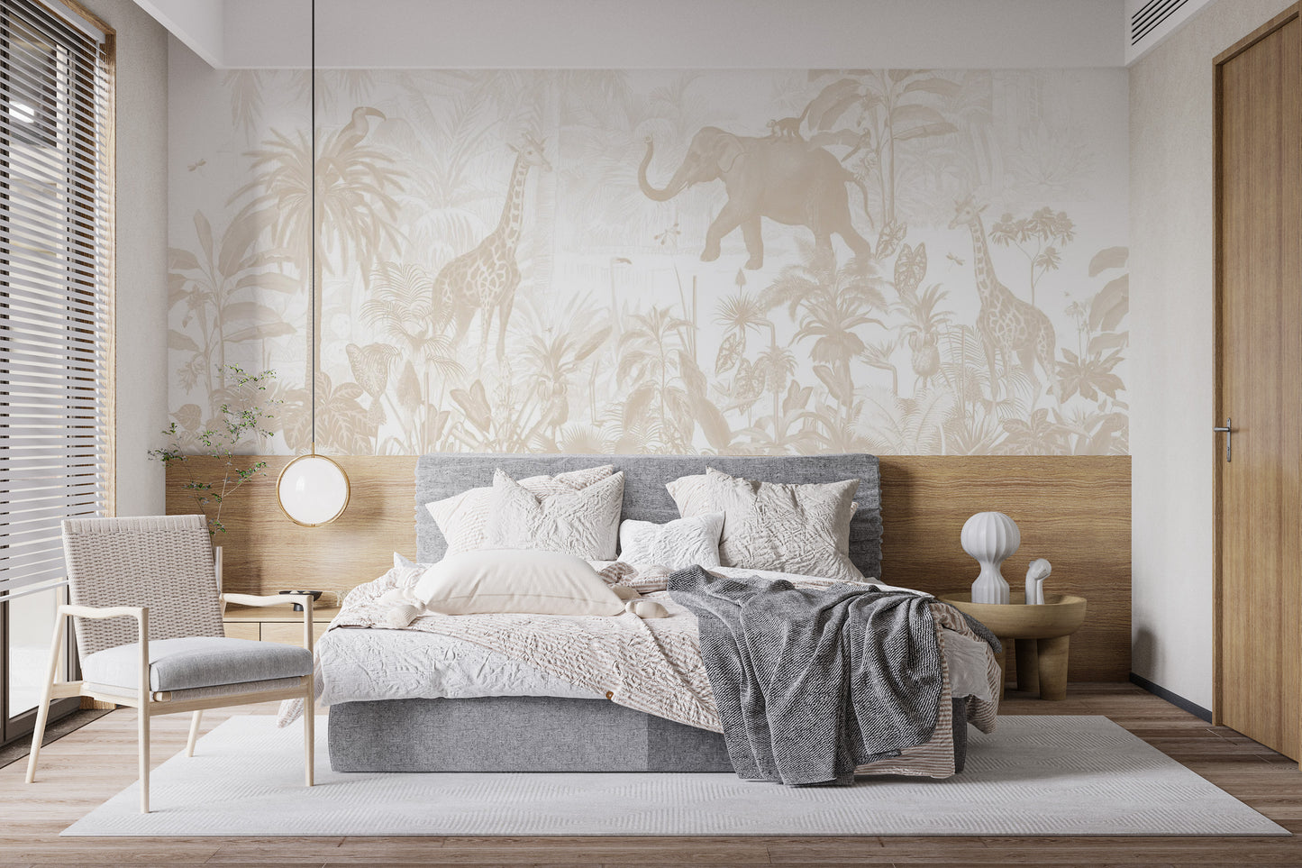 Bold tropical jungle mural for nature-inspired decor
