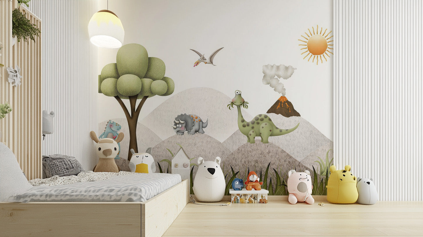 Baby Dinosaur Nursery Wall Mural for a joyful room