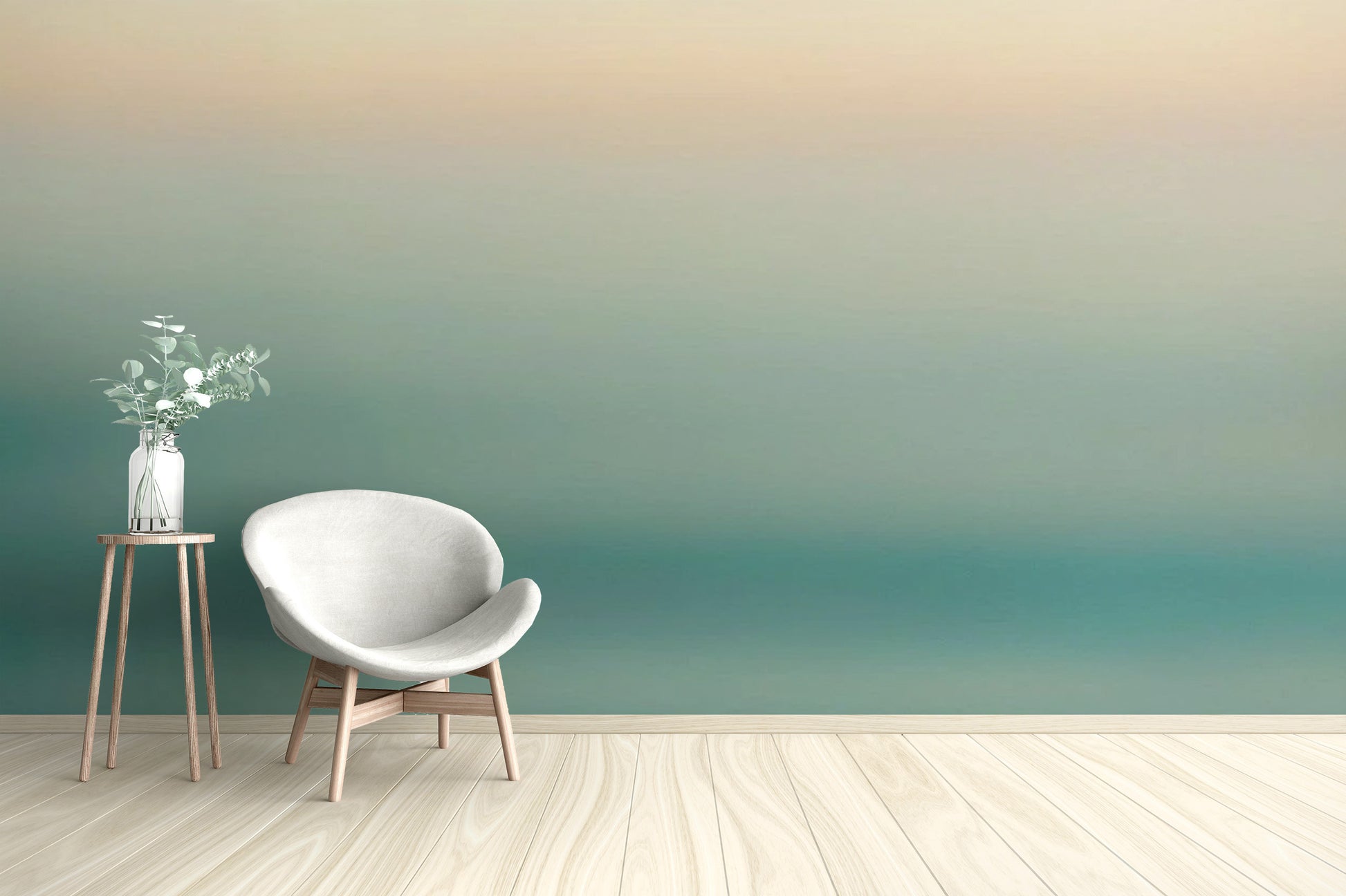 Subtle ocean green ombre wallpaper for modern decor
