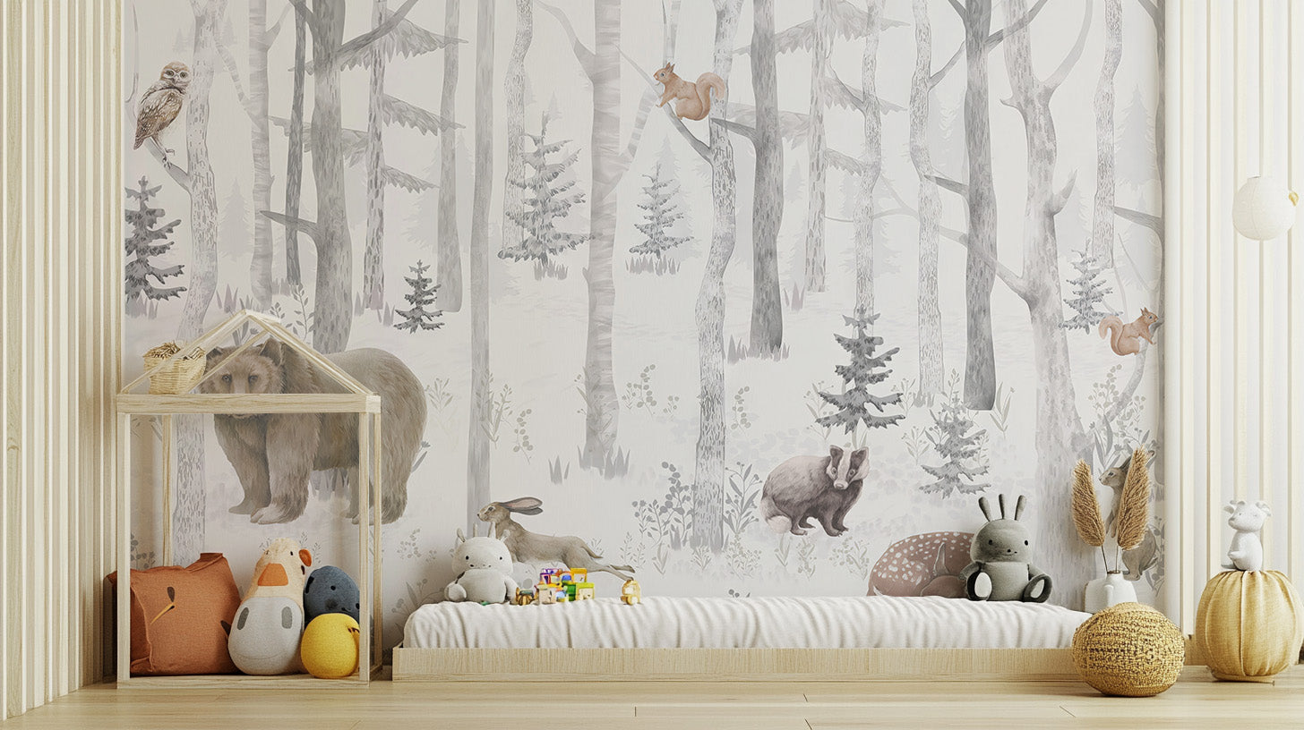 Winter Wildlife Wallpaper Mural for winter wonder