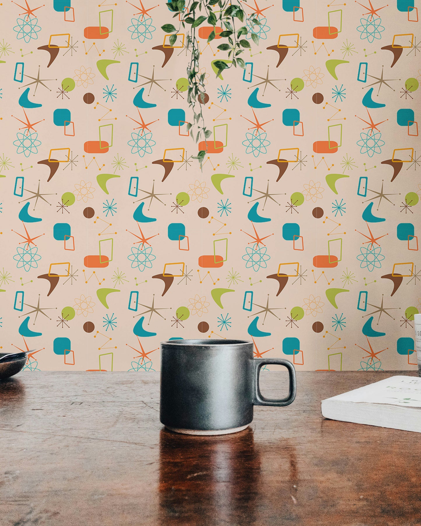 Old Vintage Style Atomic Mid Century Wallpaper