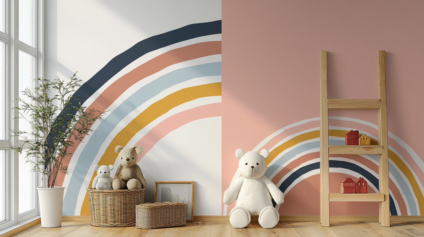 Colorful stripe pattern wallpaper mural
