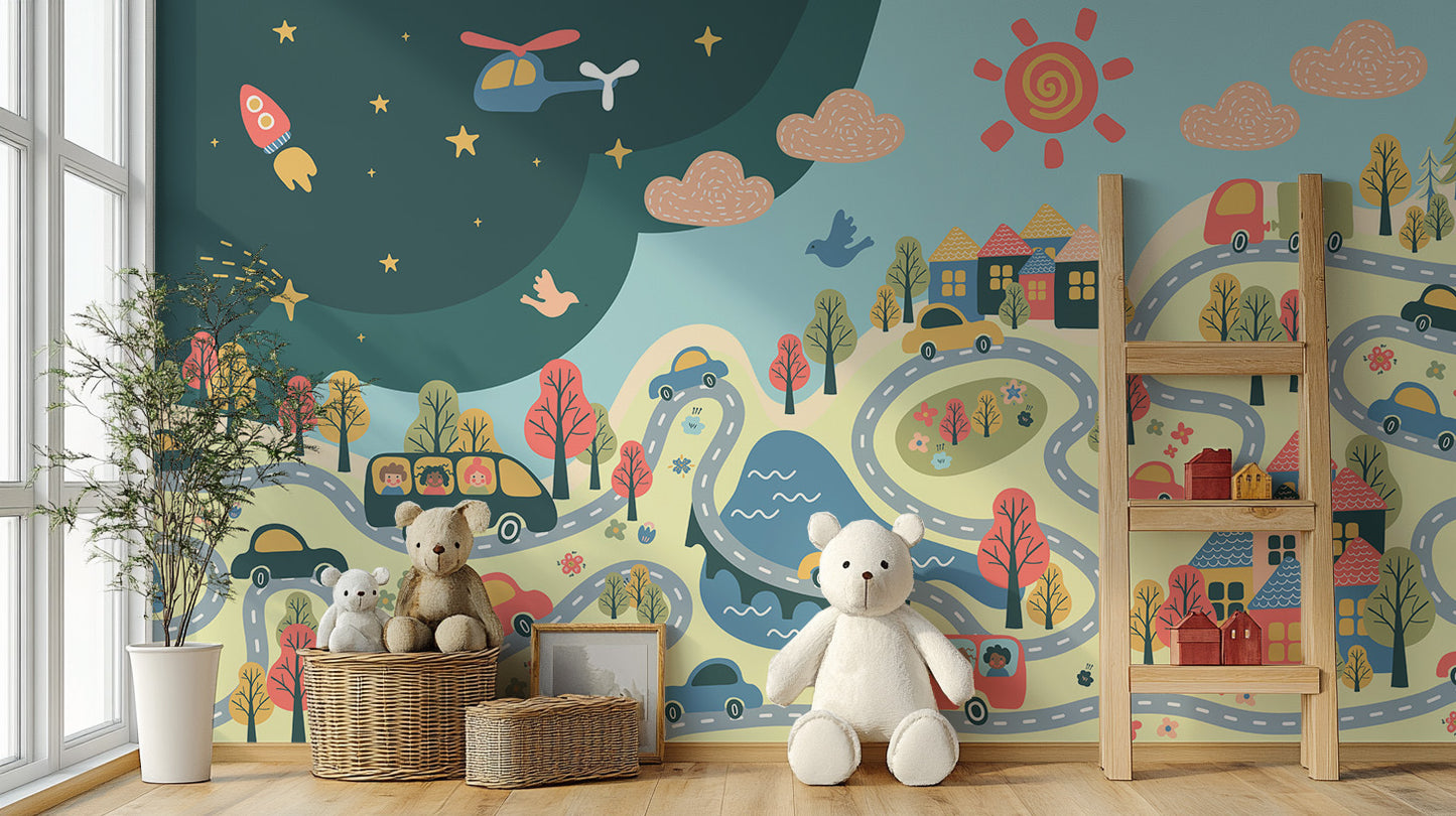 Imaginative cartoon wallpaper for walls
