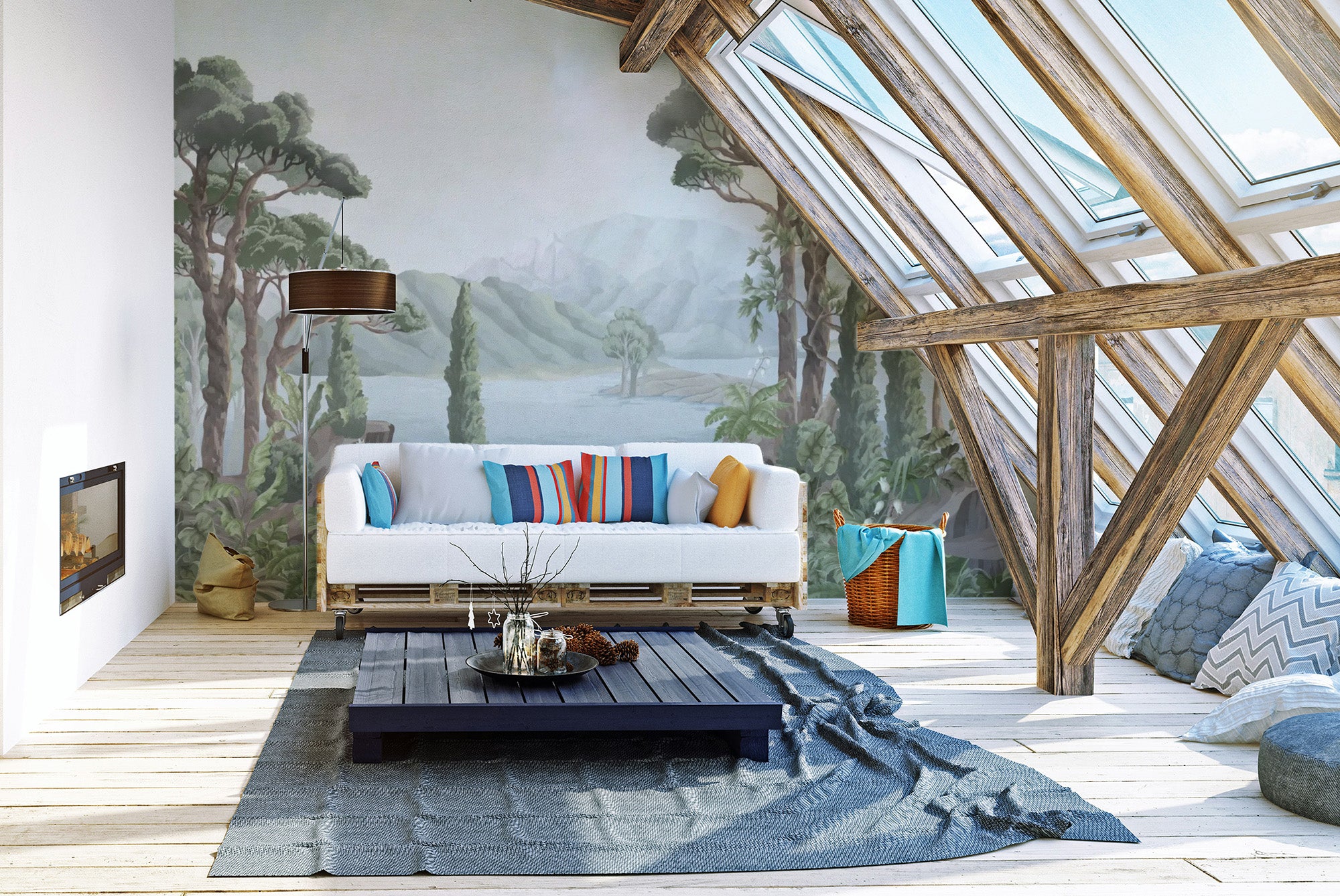 Scenic jungle mural with rich tropical landscapes for walls
