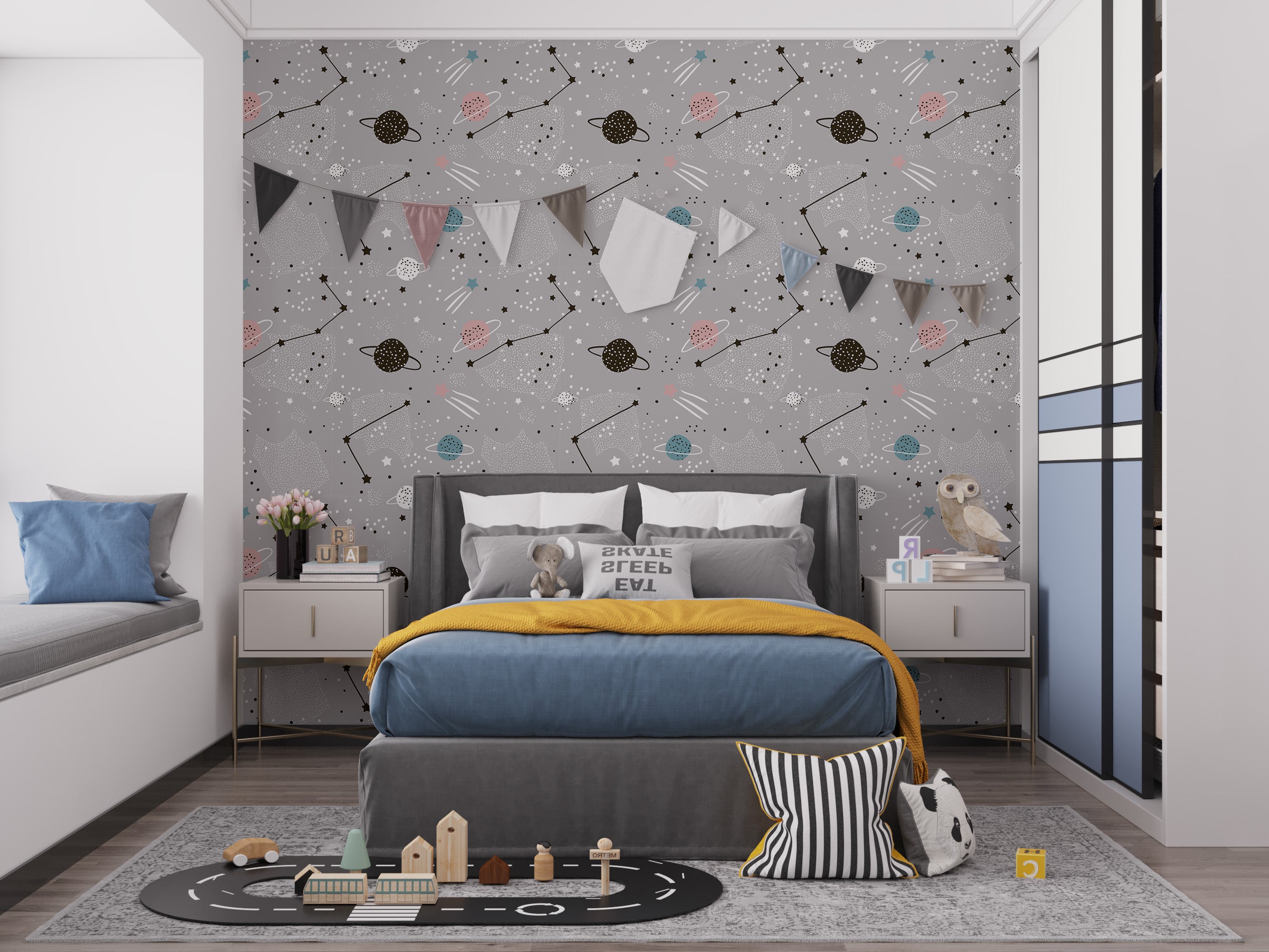 Galactic wallpaper mural for a dreamy atmosphere



