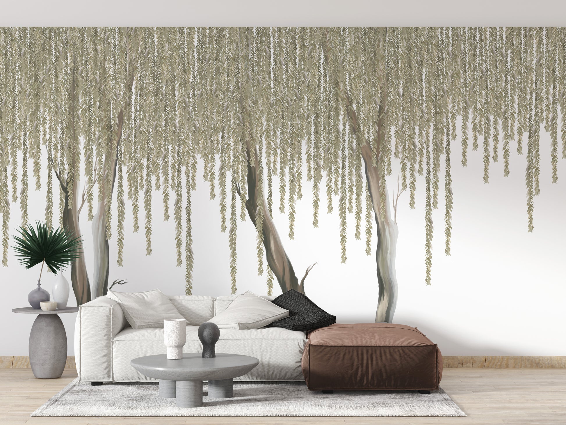 Elegant Hanging Flowers Tree Mural for Stylish Walls